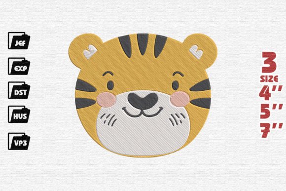 Cute Tiger Face Embroidery: A Holiday Design Review