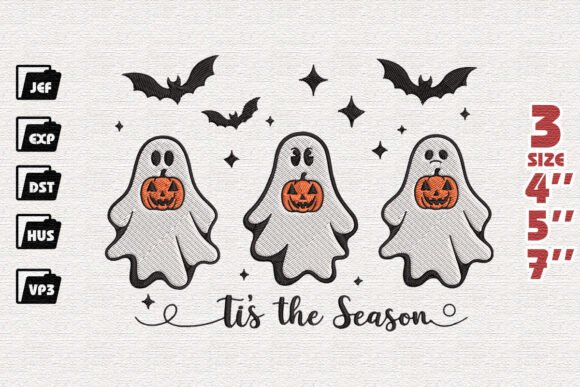 Ghosts Holding Pumpkins Embroidery File Review