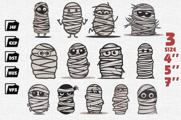 Review: 13 Funny Mummy Embroidery Designs