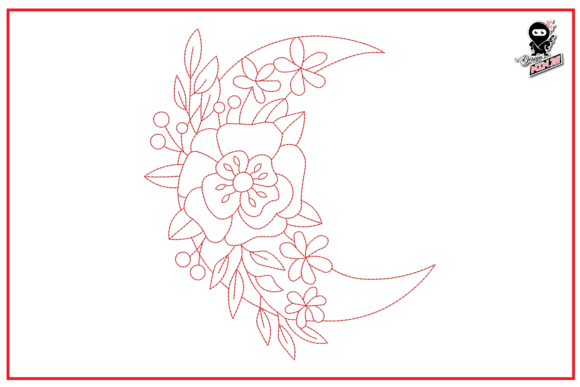Review: Floral Moon Redwork Embroidery for Makers