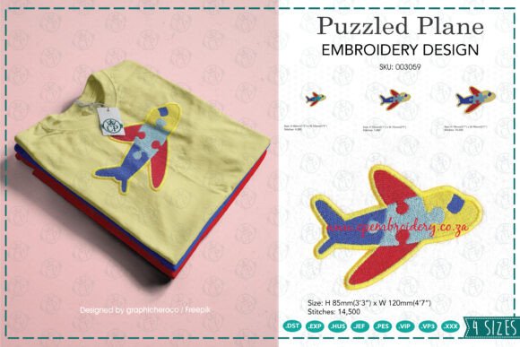 Review: Puzzled Plane Embroidery Design for Gifts