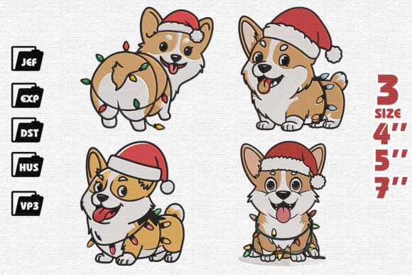 Review: Set of 4 Cute Corgi Embroidery for Holiday Sales