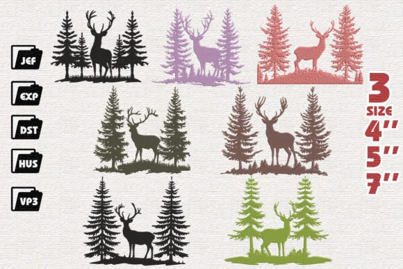 Review: Set of 7 Deer Forest Embroidery