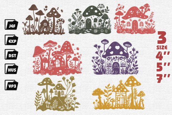 Review: Set of 7 Mushroom House Embroidery for Boutique Sweatshirts