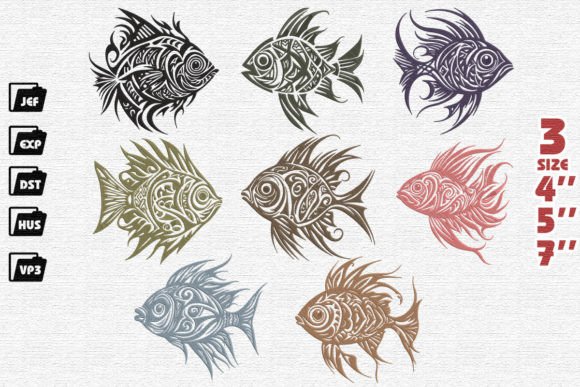 Review: Set of 8 Tribal Fish Embroidery for Apparel