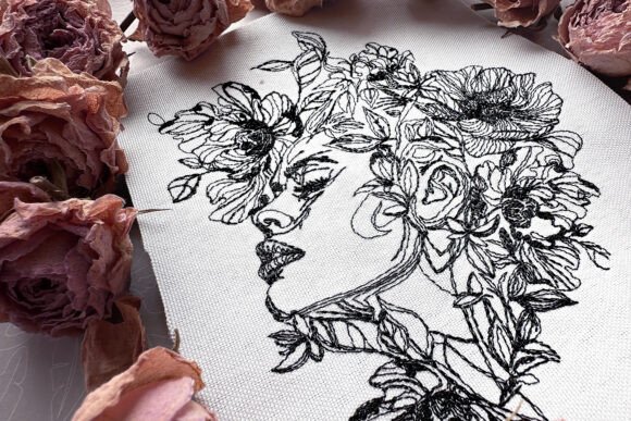 Reviewing the One Line Lady Face Embroidery Design